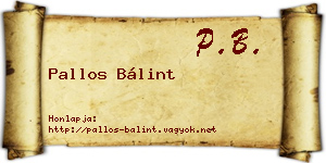 Pallos Bálint névjegykártya