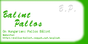 balint pallos business card